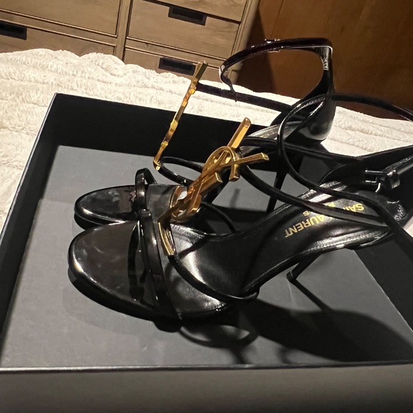 Cassandra YSL Medallion Stiletto Sandals